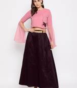 Embroidery Georgette Top And Skirt Set