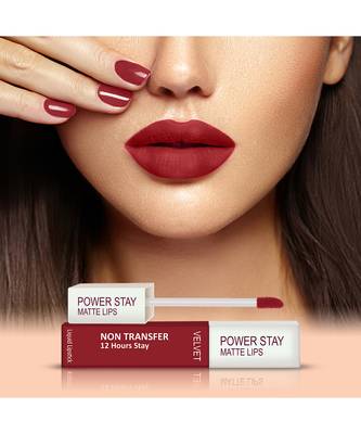 FORFOR Power Stay Long Last Matte Lipstick   Waterproof (12 hrs stay) Peppy Red 4
