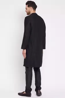 Black plain viscose rayon men-kurtas