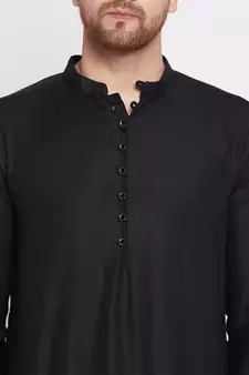 Black plain viscose rayon men-kurtas