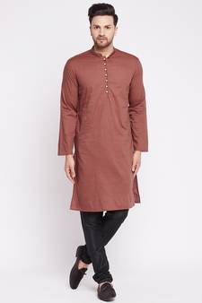 Red plain viscose rayon men-kurtas