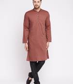 Red plain viscose rayon men-kurtas