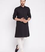 Black plain viscose rayon men-kurtas