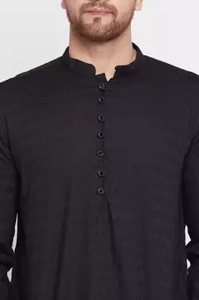 Black plain viscose rayon men-kurtas