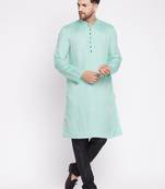 Green plain viscose rayon men-kurtas