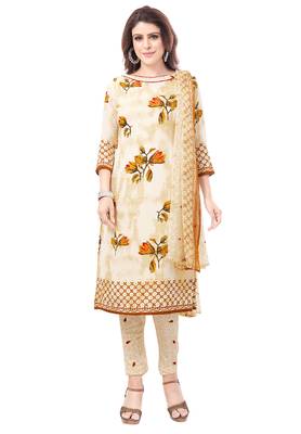 Pack of 3 Synthetic Printed Unstitched Dress Material Combo 2