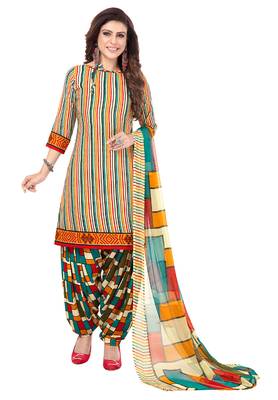 Pack of 3 Synthetic Printed Unstitched Dress Material Combo 4