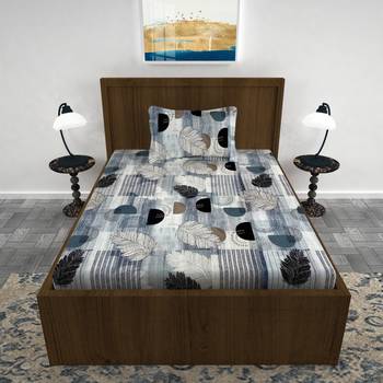 Lo Svago  cotton 120 TC Single bedsheet Grey 1