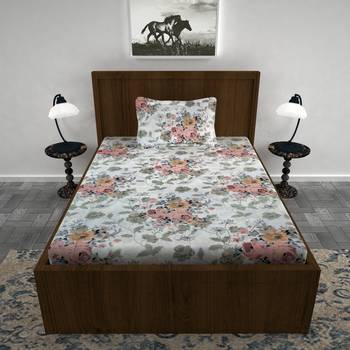 Lo Svago  cotton 140 TC Single bedsheet Cream 1