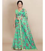 Light Green Organza Saree With Blouse Piece