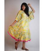 Yellow Tropical Layered Dress