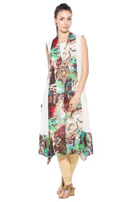 Multicolor embroidered georgette kurta &-sets 1