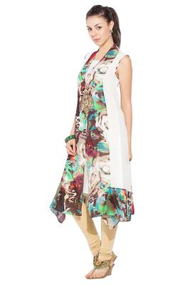 Multicolor embroidered georgette kurta &-sets 2