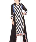Black printed cotton kurta &-sets