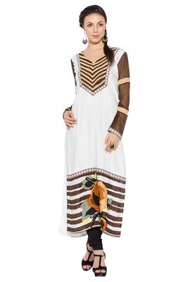 White printed cotton kurta &-sets 1