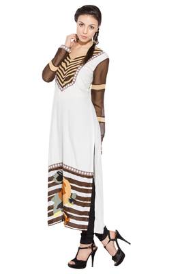 White printed cotton kurta &-sets 2