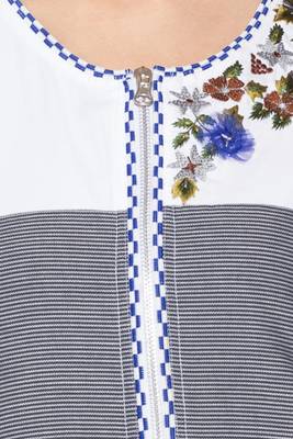 White embroidered cotton kurta &-sets 5