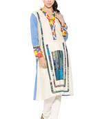 White printed cotton kurta &-sets