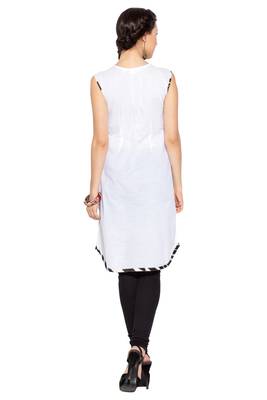 White embroidered cotton kurta &-sets 4