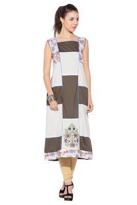White embroidered cotton kurta &-sets 1