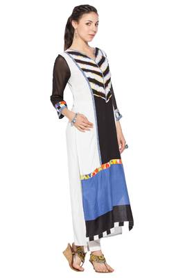 Black printed cotton kurta &-sets 3