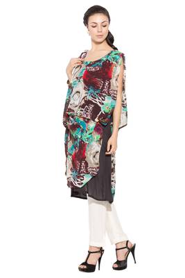 Multicolor printed georgette kurta &-sets 2