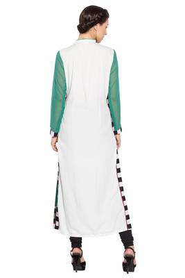 White embroidered cotton kurta &-sets 4