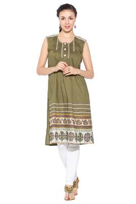 Blue embroidered cotton kurta &-sets 1