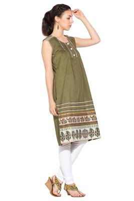 Blue embroidered cotton kurta &-sets 3