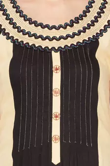 Black embroidered cotton kurta &-sets