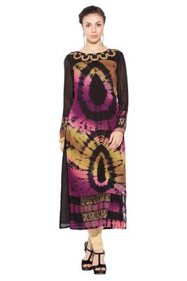 Multicolor embroidered georgette kurta &-sets 1