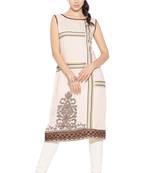 White embroidered cotton kurta &-sets