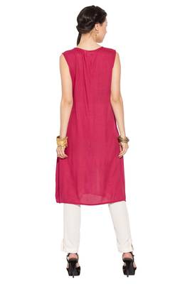 Pink printed cotton kurta &-sets 4