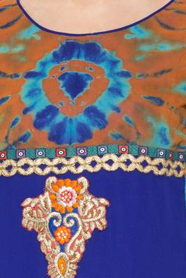 Blue embroidered georgette kurta &-sets 5