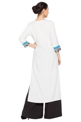 White embroidered cotton kurta &-sets 4