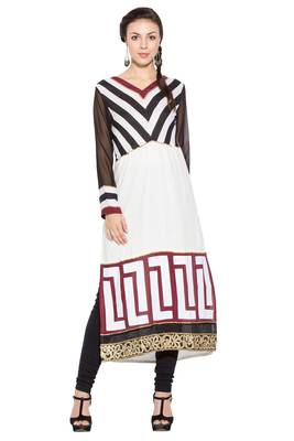 White embroidered cotton kurta &-sets 1