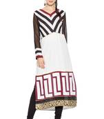 White embroidered cotton kurta &-sets