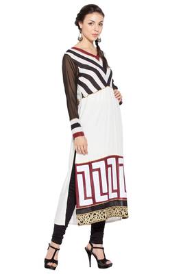 White embroidered cotton kurta &-sets 3