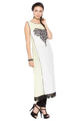 White embroidered cotton kurta &-sets 3