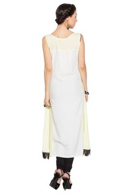 White embroidered cotton kurta &-sets 4
