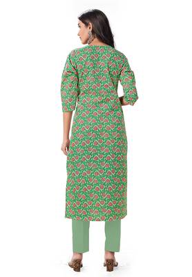 Green printed cotton cotton-kurtis 2