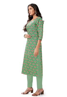 Green printed cotton cotton-kurtis 3