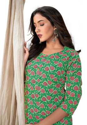Green printed cotton cotton-kurtis 4
