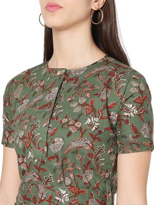 Grey printed cotton cotton-kurtis 5