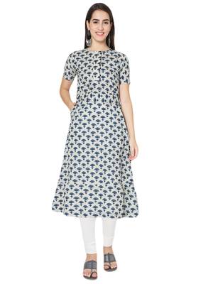 Grey printed cotton cotton-kurtis 1
