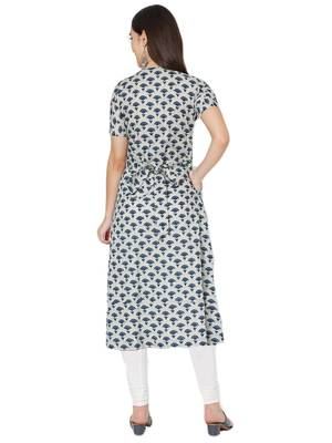Grey printed cotton cotton-kurtis 2