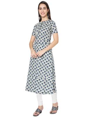 Grey printed cotton cotton-kurtis 3