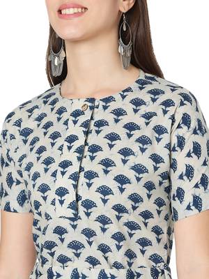 Grey printed cotton cotton-kurtis 5