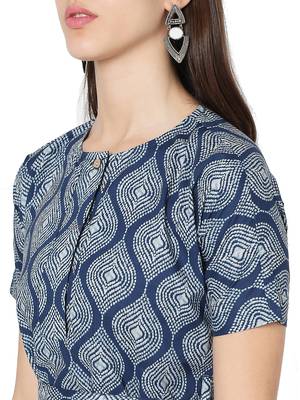 Blue printed cotton cotton-kurtis 5