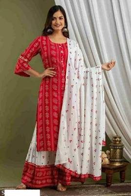 Red printed rayon kurtas-and-kurtis 1